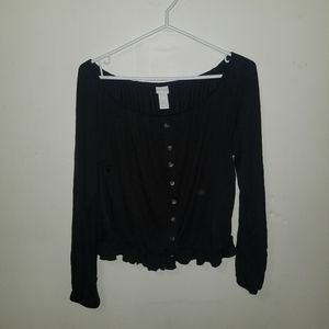 H&M | Black Long Sleeve Blouse
